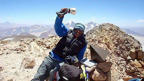 FOTO: El andinista de General Pico, Marcelo Cuadrado.