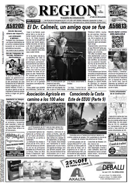 Tapa de Semanario REGION