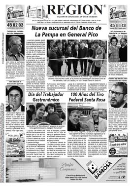 Tapa de Semanario REGION